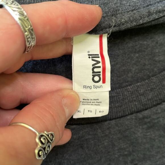 Unisex Anvil Gray Short Sleeve Tee with Bold “Feminist” Graphic - Picture 3 of 6